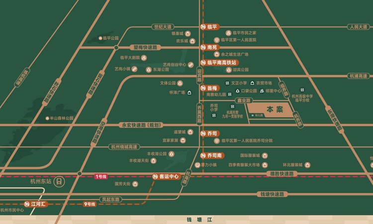汀南学仕府交通图