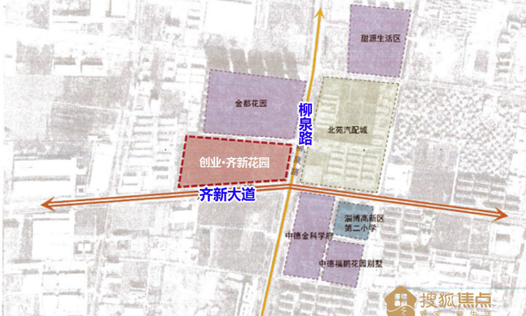 创业·齐新花园交通图