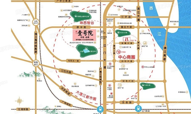 中梁旭辉壹号院交通图