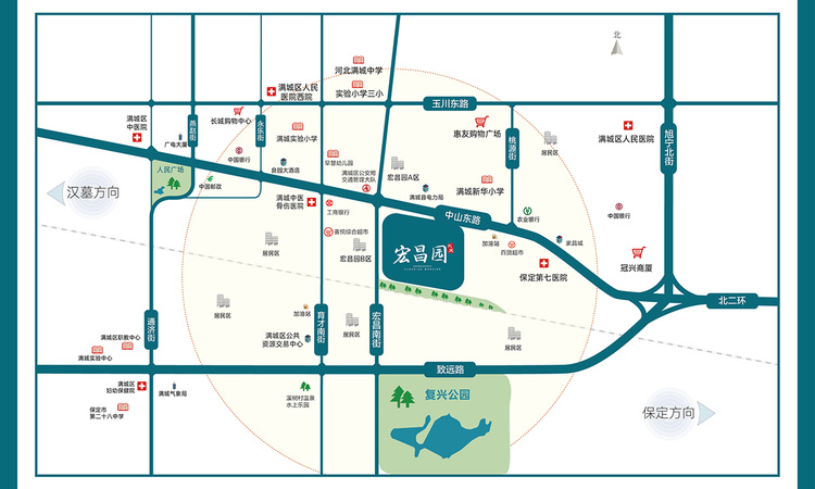 宏昌园东区交通图