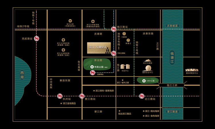 滨江万潮星汇交通图