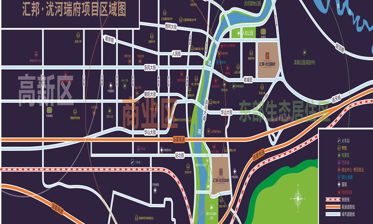 汇邦·沋河瑞府交通图