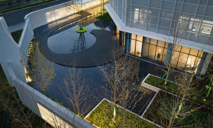 滨河春晓实景图