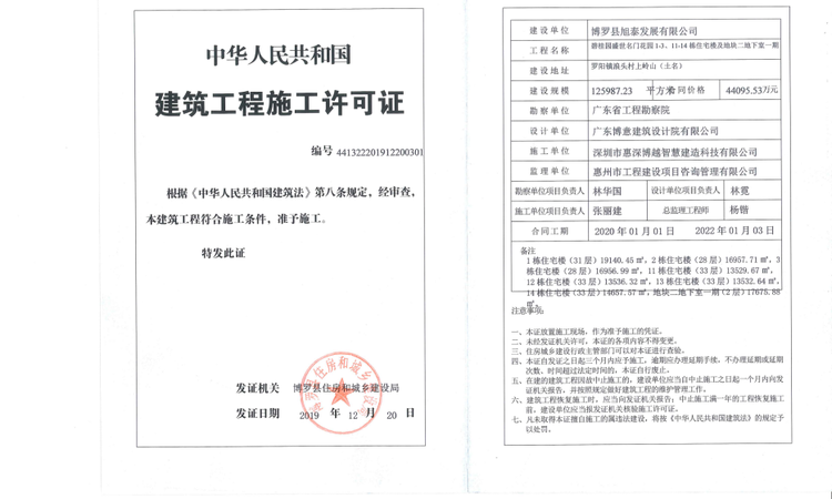 碧桂园盛世名门楼盘证照