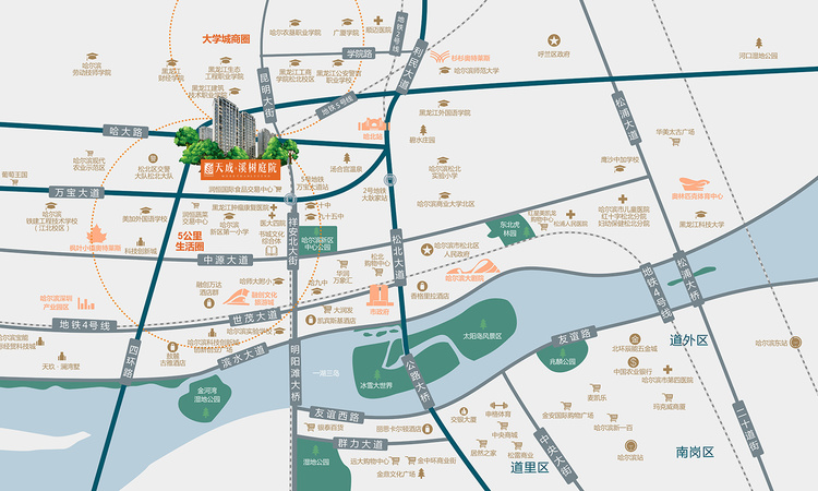 天成·溪树庭院交通图