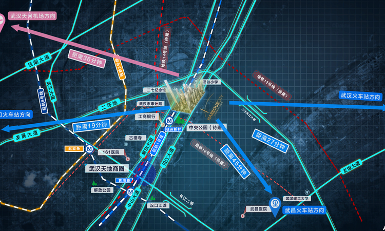 中信泰富滨江金融城交通图