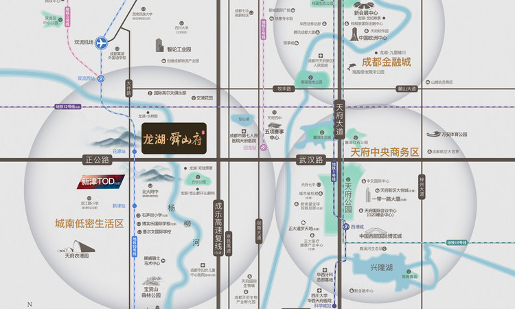 成都龙湖舜山府交通图