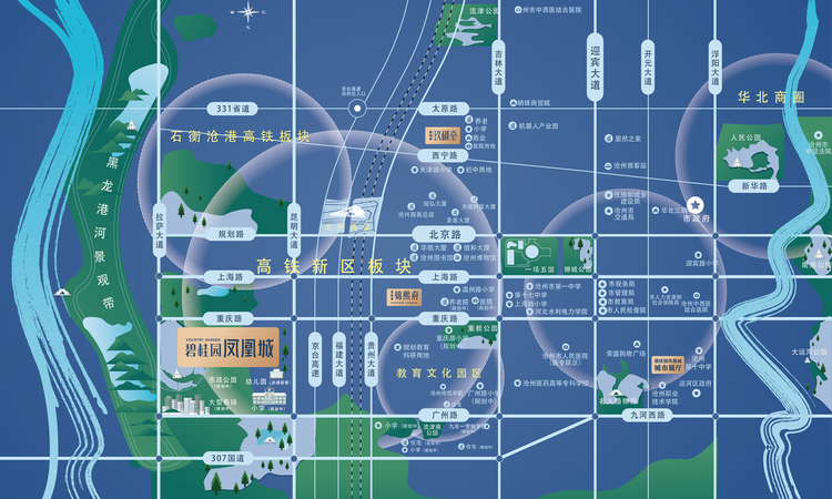 沧州碧桂园凤凰城交通图