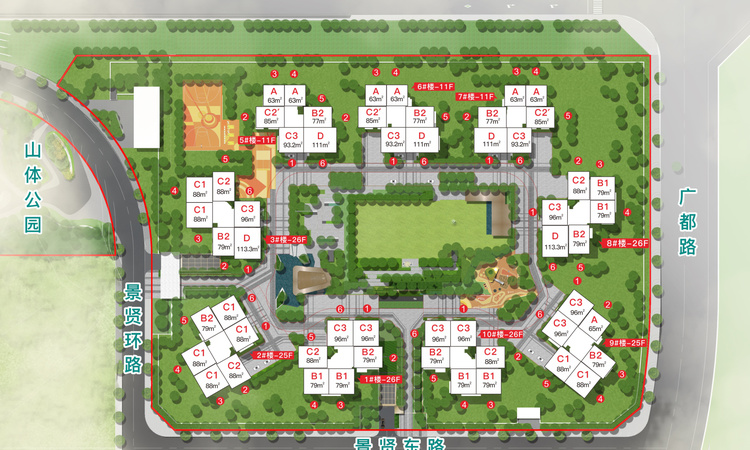 仁寿翡翠城楼层平面图