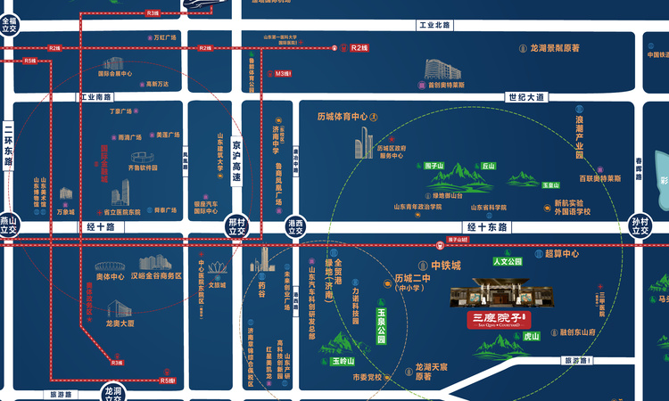 三庆院子交通图