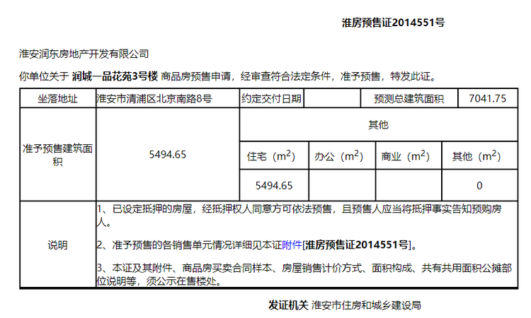 宝景时光里楼盘证照