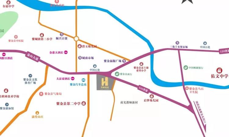 紫金华丽豪庭交通图