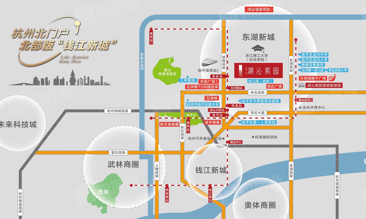 华景川科大湖沁宸园交通图