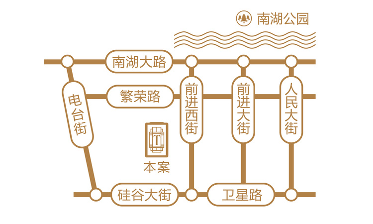天安华府交通图
