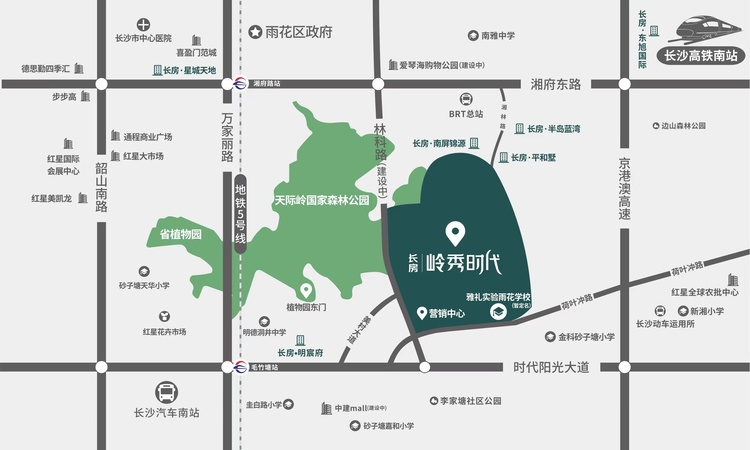 长房岭秀时代交通图