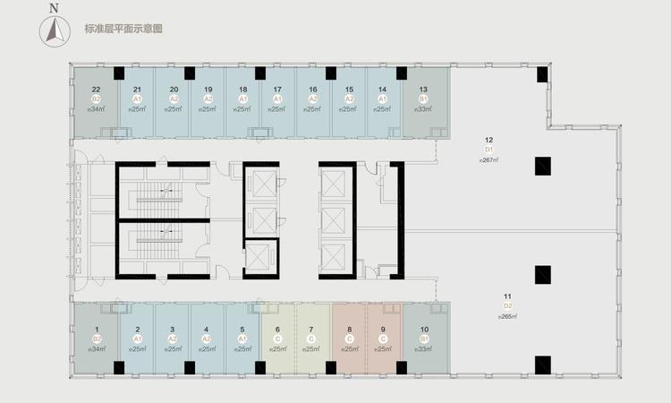  滨江爱义南方大厦楼层平面图