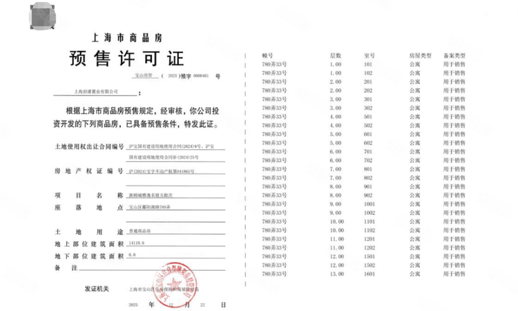 招商中旅·观境楼盘证照