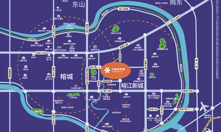 揭阳中骏世界城交通图