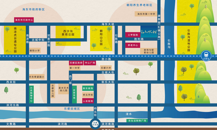 金盟山水树交通图