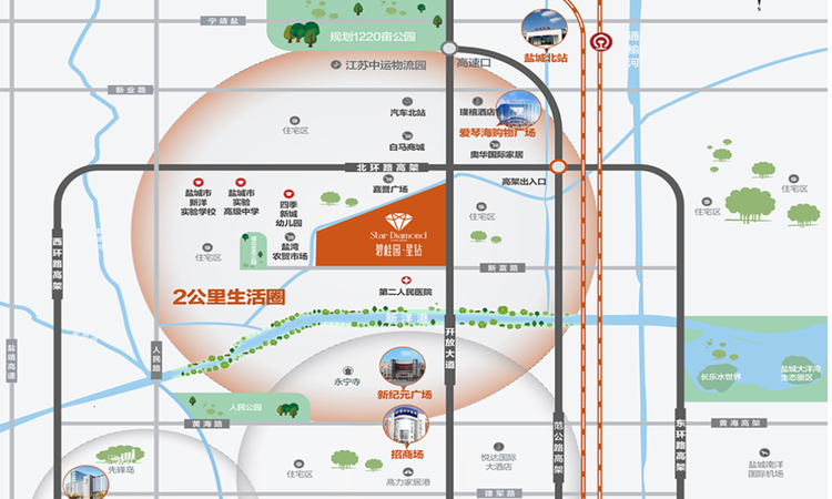 碧桂园星钻交通图