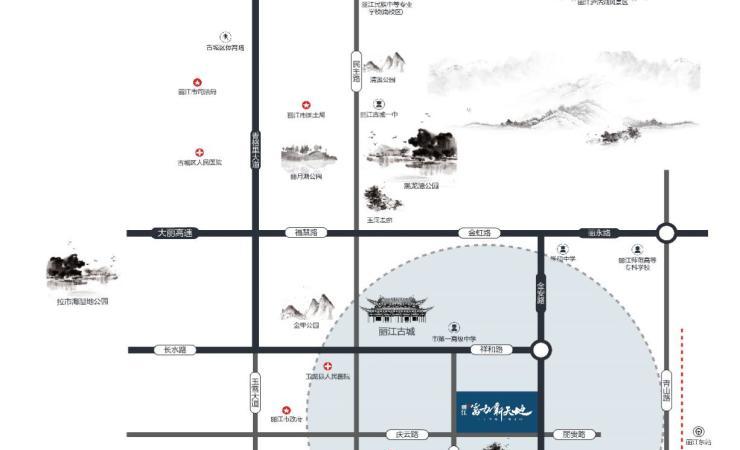 丽江富力新天地交通图