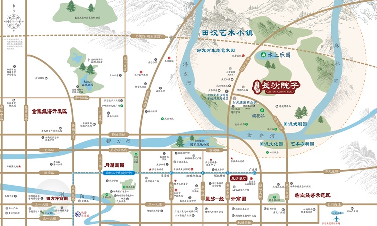 华实长沙院子交通图