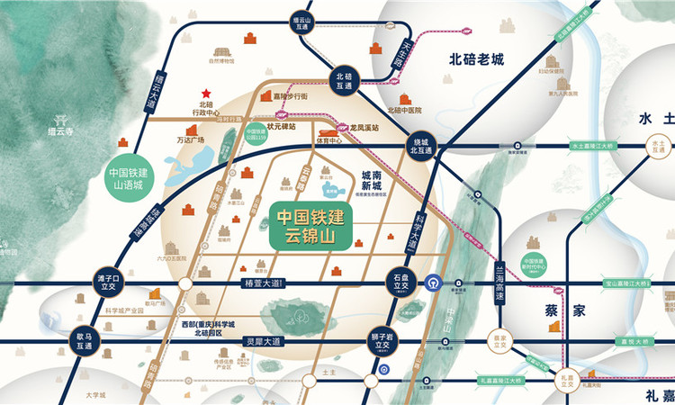 中国铁建·云锦山交通图