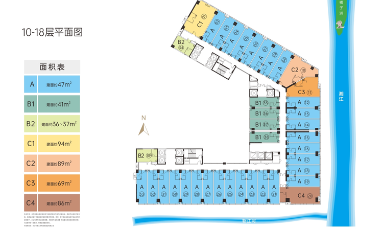 金地商置湘江峯汇楼层平面图
