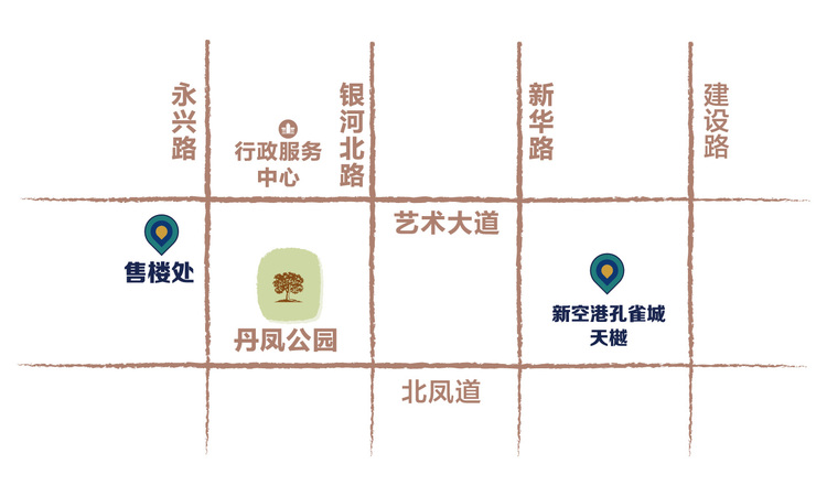 新空港孔雀城天樾交通图