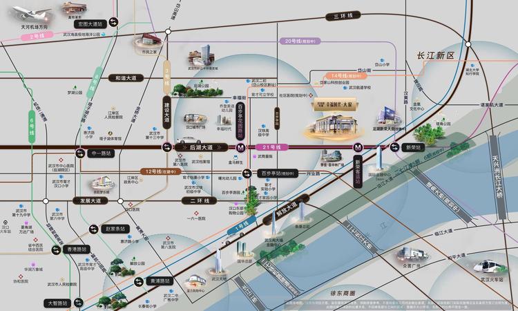 武汉城建·电建·幸福时代大家交通图