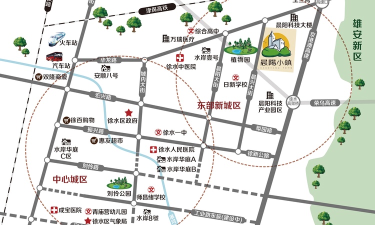 水岸·晨阳小镇交通图