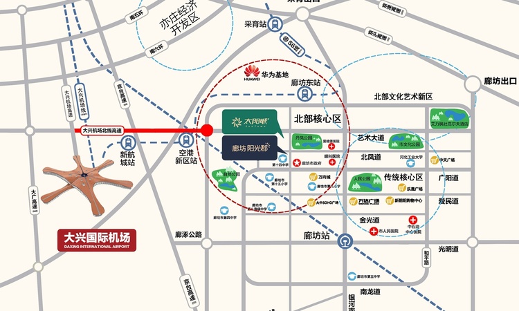 廊坊阳光郡交通图