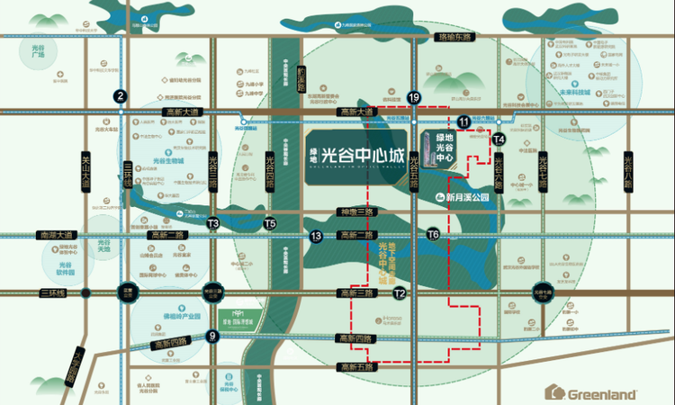 绿地光谷中心城交通图