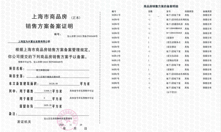 新四季都会楼盘证照
