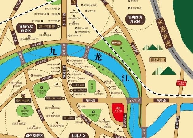 滨江上城交通图