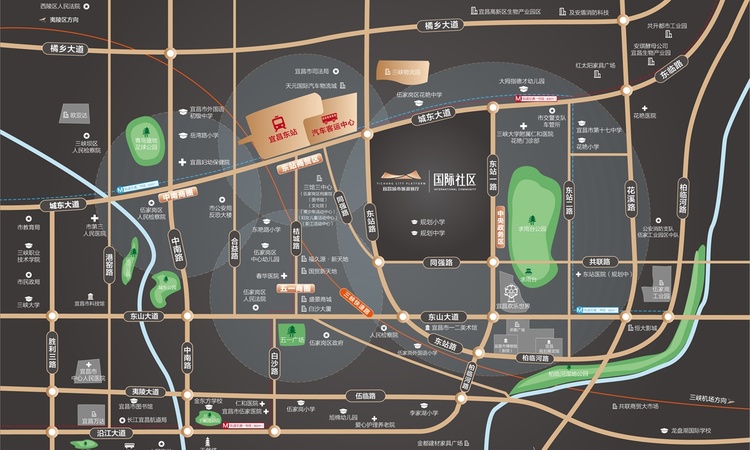 宜昌城市旅游客厅·国际社区交通图