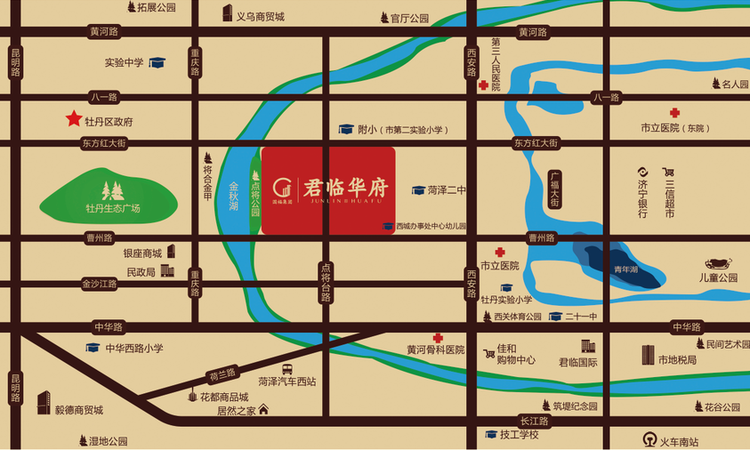 君临华府交通图