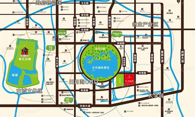 商丘绿地中南漫悦湾交通图