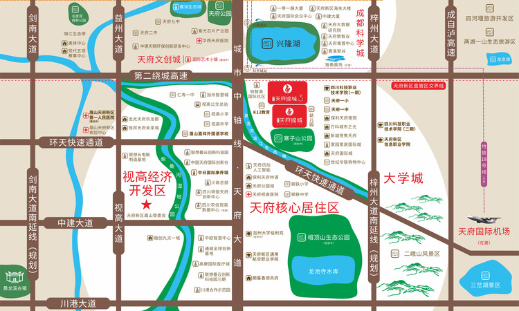 聚亿天府锦城3期交通图