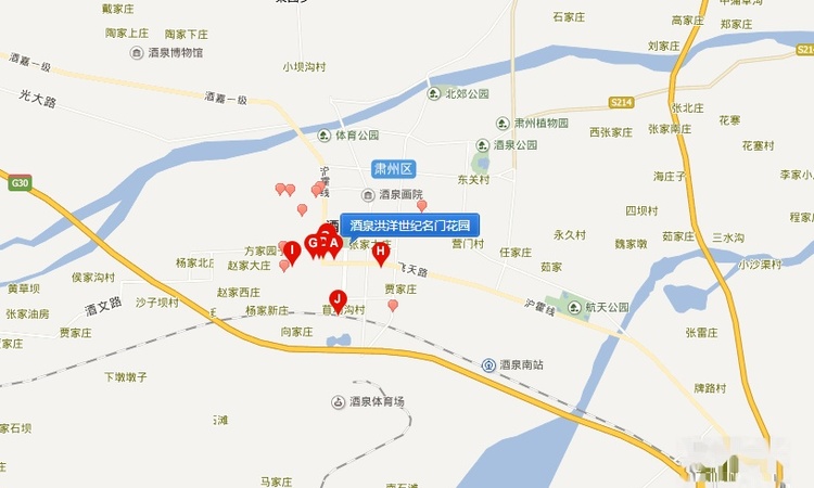 酒泉洪洋世纪名门花园交通图