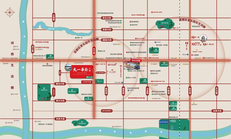 天一华府二期交通图