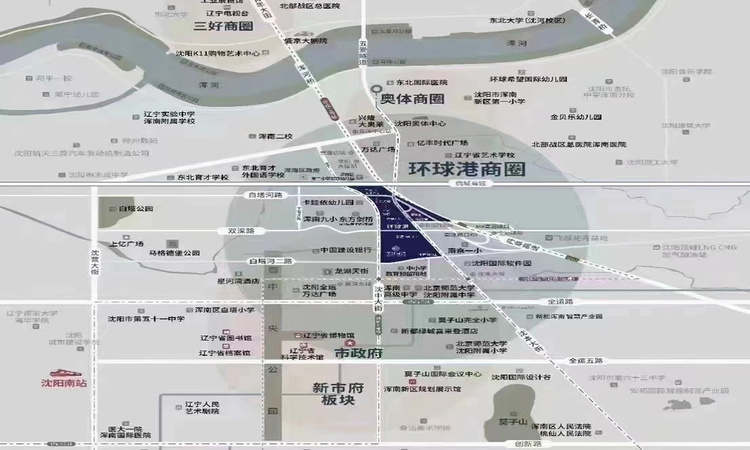 沈阳环球港湾交通图