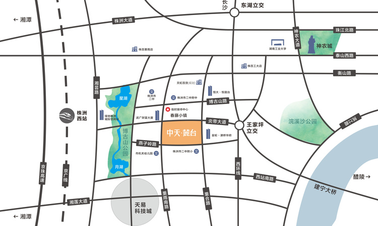 中天麓台交通图