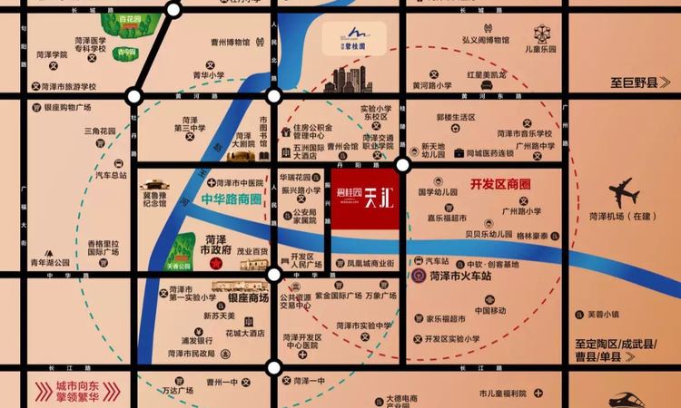 菏泽碧桂园天汇交通图