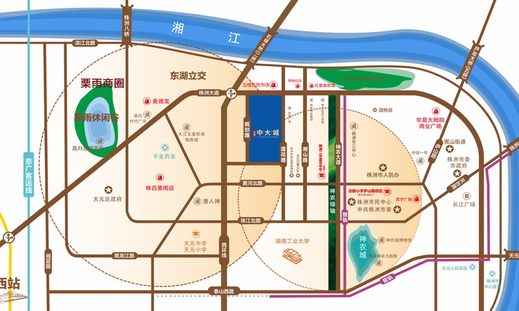 株洲中大城交通图