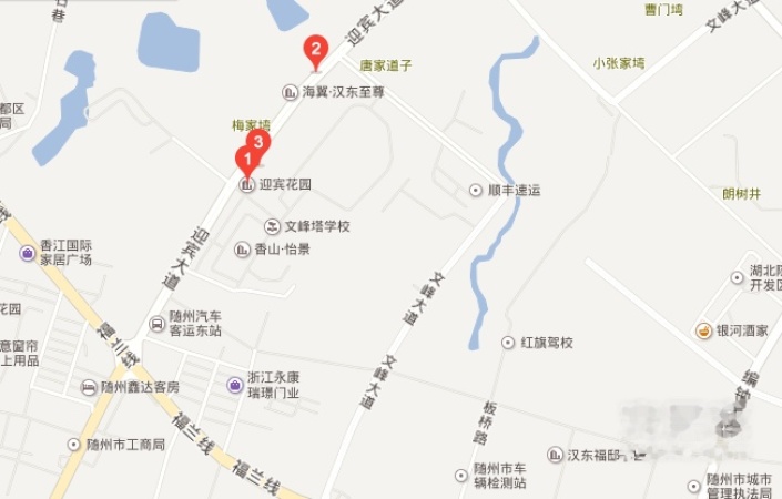 迎宾花园交通图