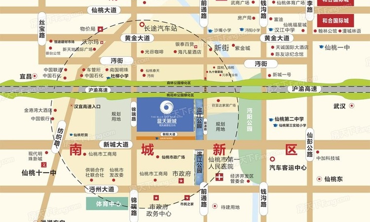 蓝天新城交通图