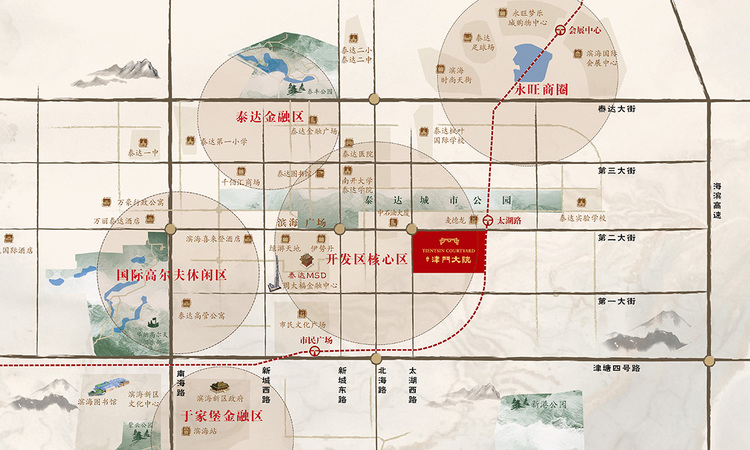 中海津门大院交通图