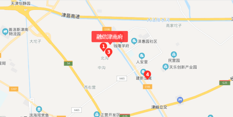 融信津南府交通图