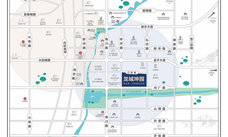 龙城坤园交通图